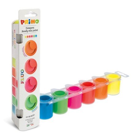 6 témperas color fluor
