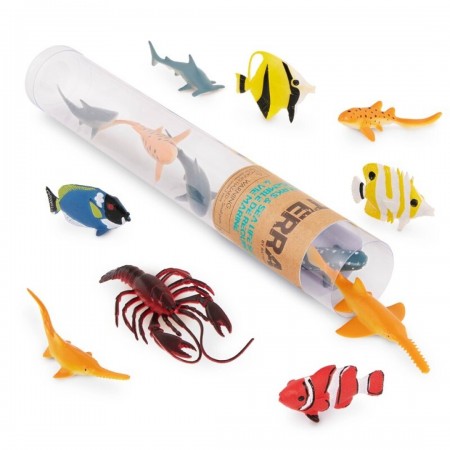 Tubo de 14 animales marinos 5-12cm