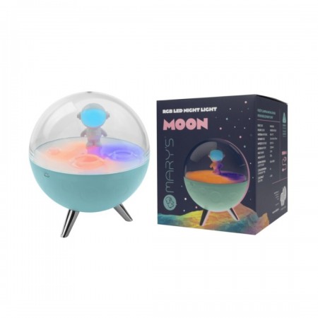 Lámpara de noche LED RGB luna azul