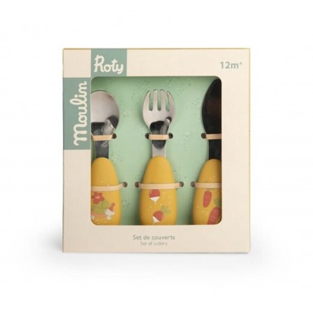 Set de cubiertos silicona Petits Lapins