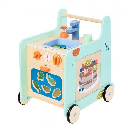 Cocina-andador de madera 2 en 1